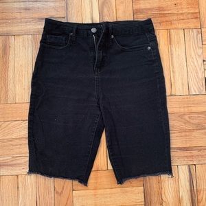 Black high rise jean shorts